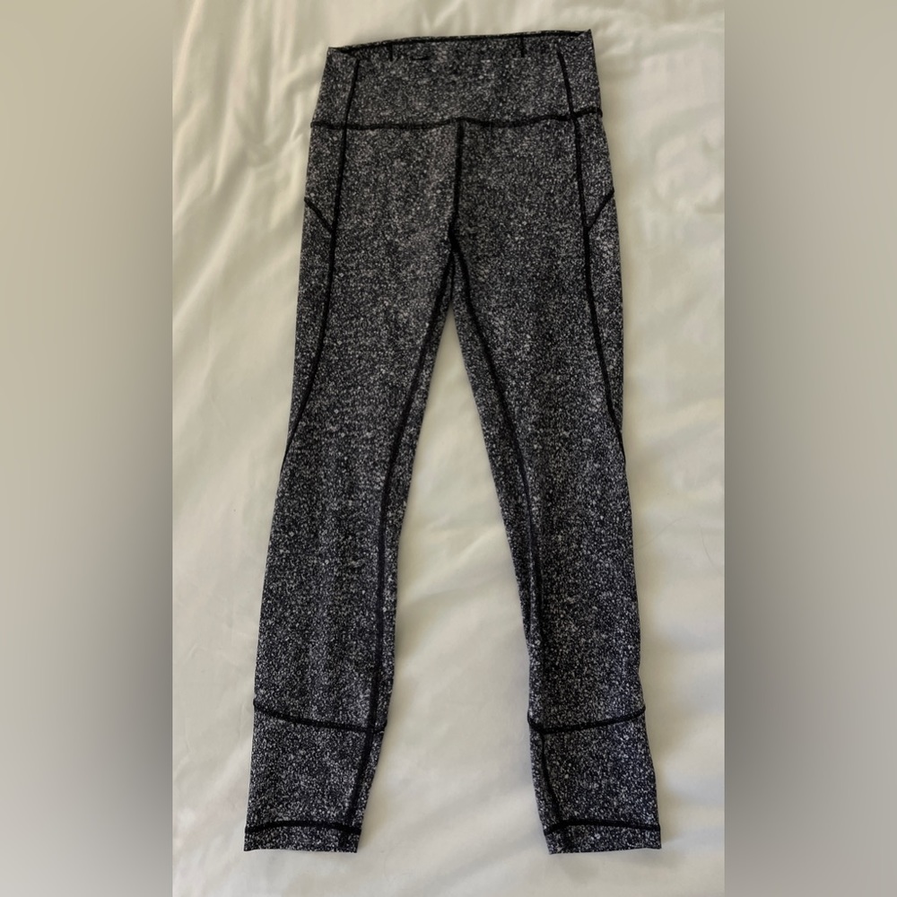 Lululemon Wunder Under Pant Hi Rise Splatter Black White